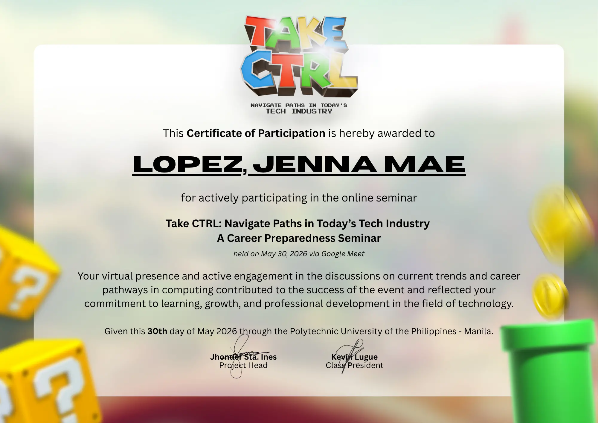 Certificate 1