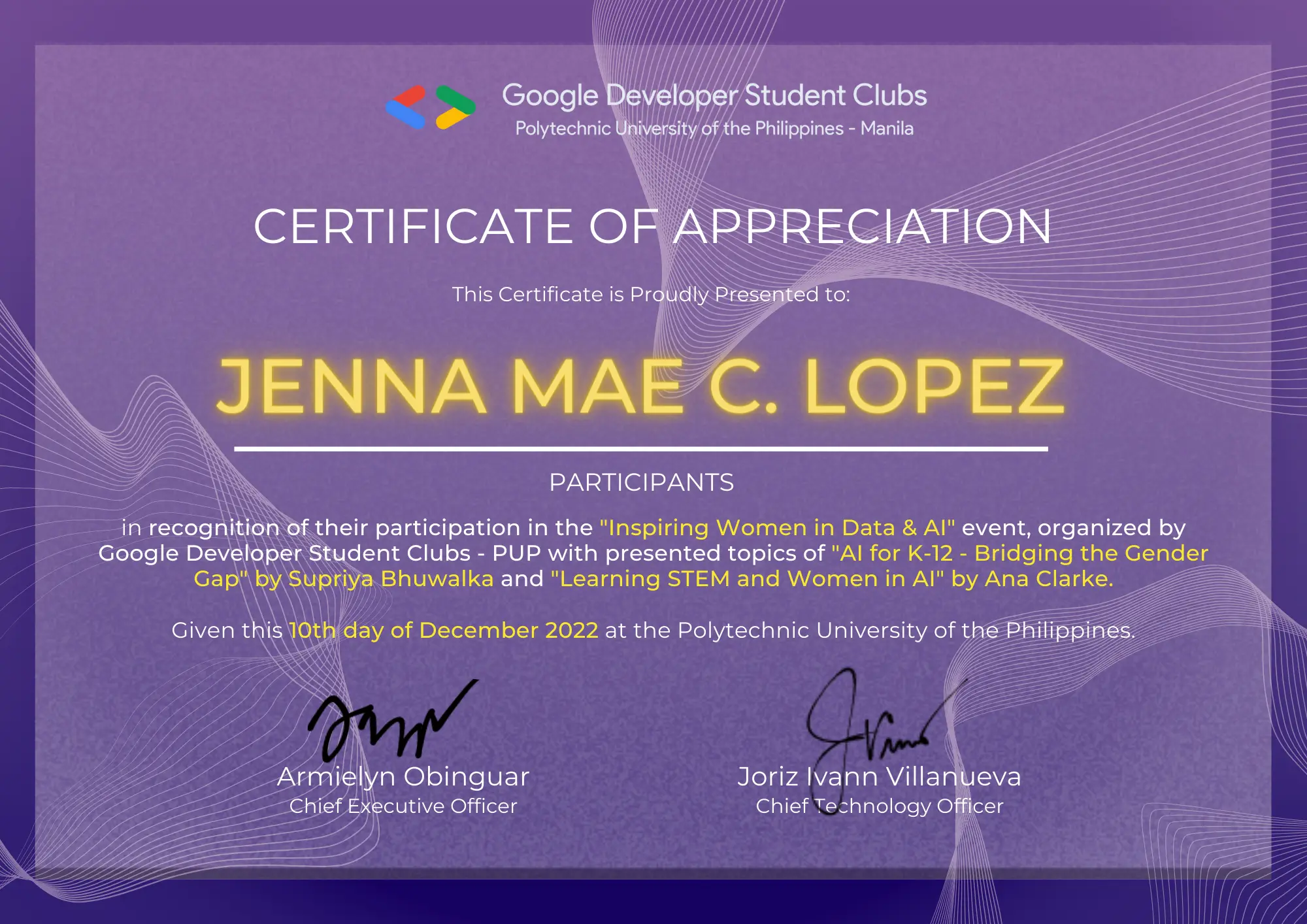 Certificate 10