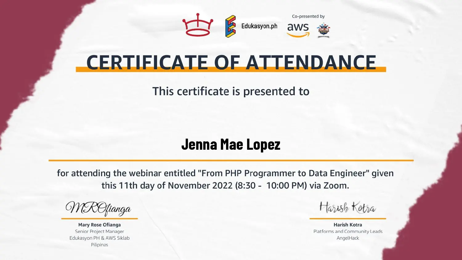 Certificate 12