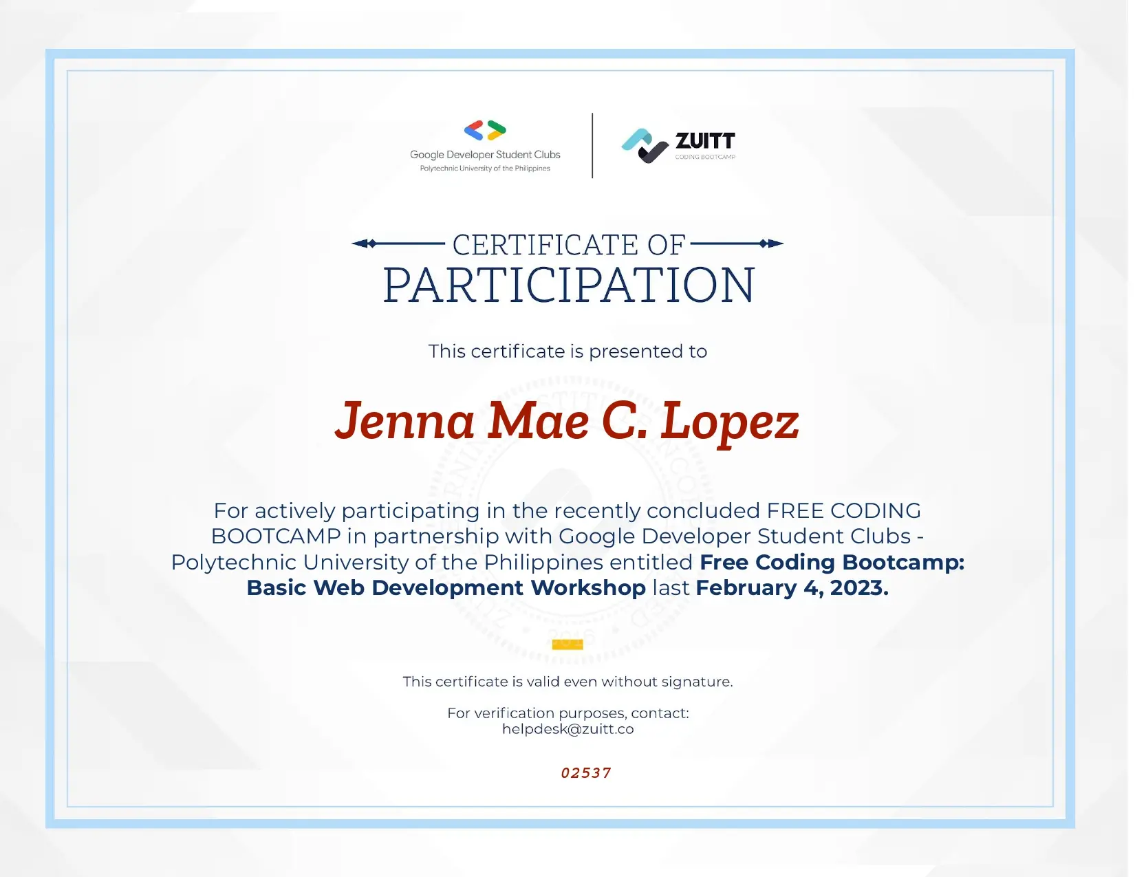 Certificate 7